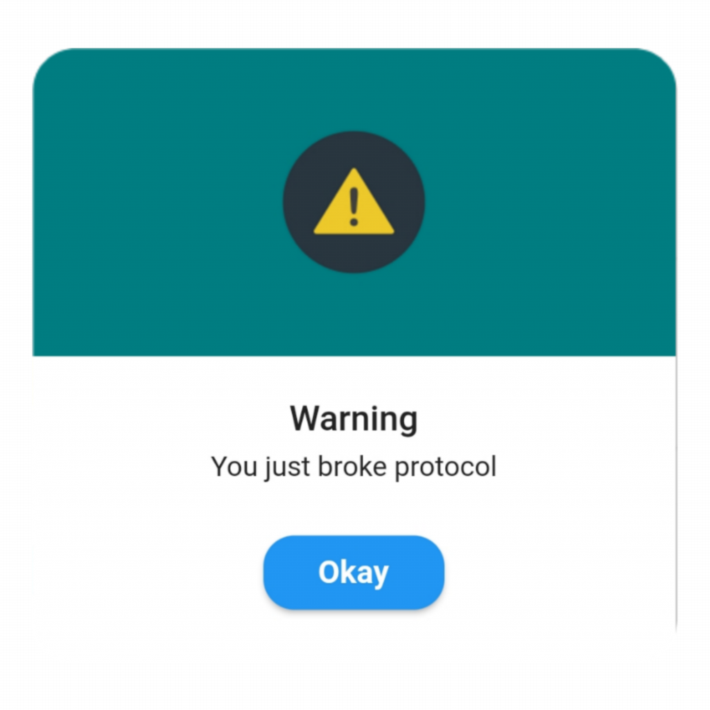 Warning alert dialog